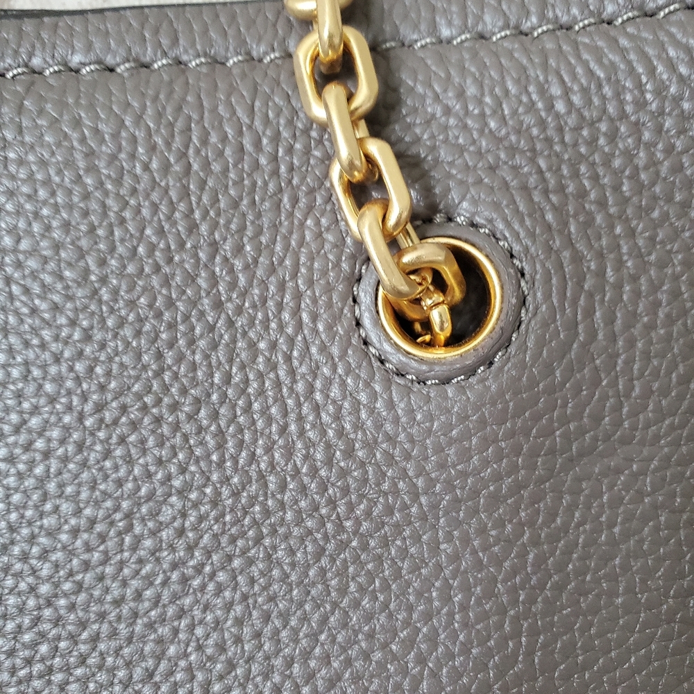 Sold!!Tory Burch grey leather tote bag - Picture 7 of 13